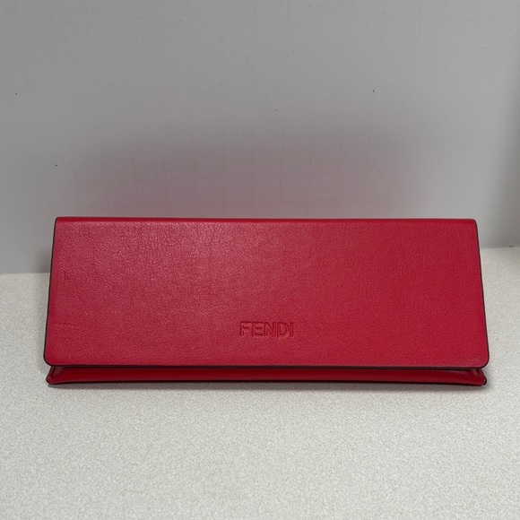 Fendi Scarlet Leather Eyeglass Case w/Cloth - Picture 1 of 8